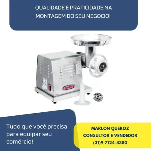 Moedor de Carne Boca 08 Inox Novo