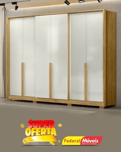 Guarda Roupa 6 Portas 4 Gavetas Super Lindo Fazemos Entrega