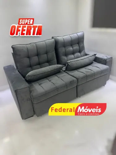 Sofá Retrátil e Reclinável D33 com 2 Almofadas Novo - Entregamos