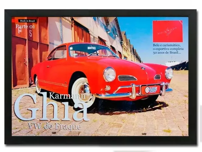 VW Karmann-Ghia - Pôster / Quadro decorativo com propaganda ou matéria original de revista