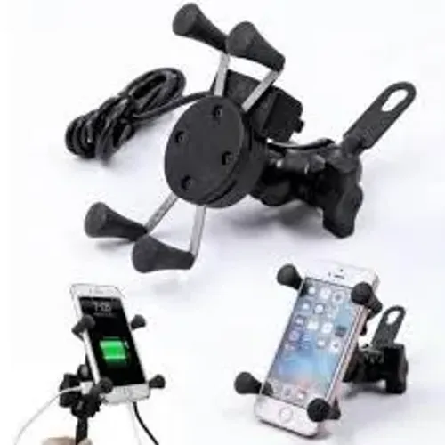 Suporte celular moto garra com USB/entrega grátis jp