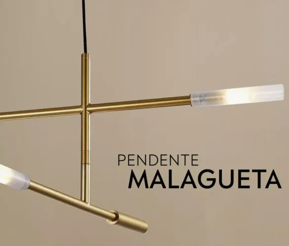 Lustre Dunelli Moderno Malagueta - Iluminação de Design