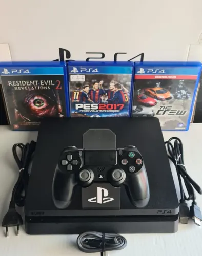 PS4 SLIM 500GB (SEMI-NOVO) C/ GARANTIA TOTAL DE 3 MESES_SOMOS LOJA FÍSICA EM CAXIAS