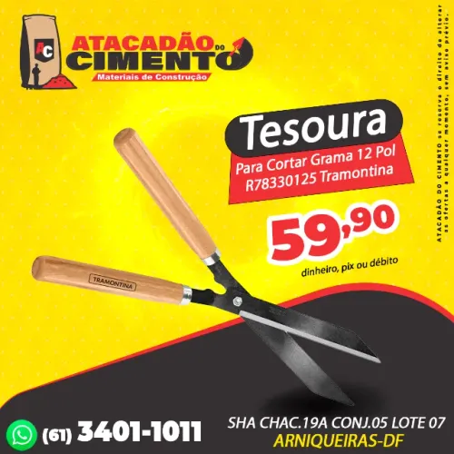 Tesoura Para Cortar Grama 12 Pol R * Tramontina