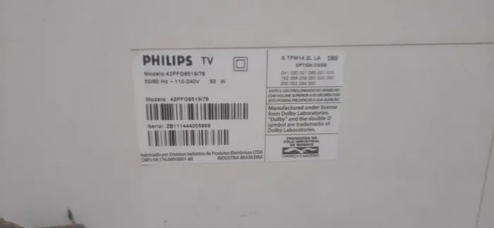Tv philips 42 pra retirada de peças 