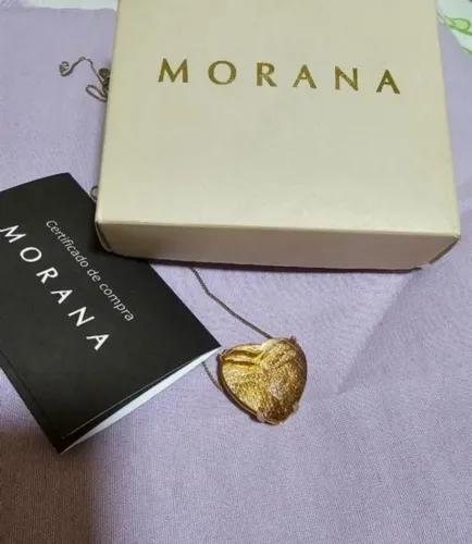 Colar Coração Dourado Morana
