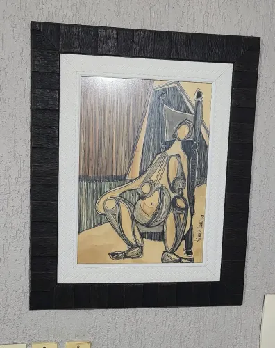 Quadro Mulher Sentada Estilizada