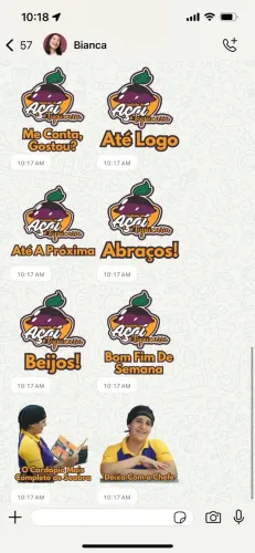 Pack de figurinhas personalizadas com Logo