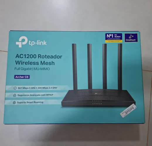 Roteador TP-Link Archer C6 AC1200 Wireless Mesh Full Gigabit MU-MIMO