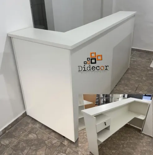 Balcão L de Atendimento Branco Didécor