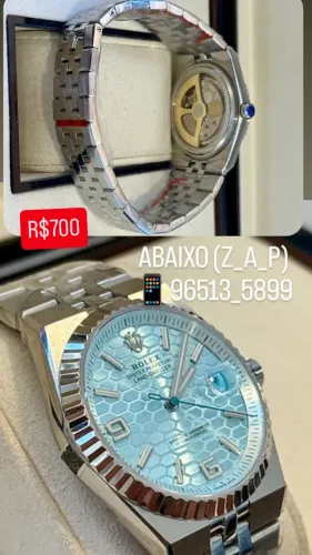 Relógio ROLEX LAND DWELLER AUTOMÁTICO FUNDO AZUL TURQUESA 