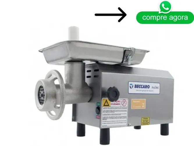 Moedor de Carne Boca 8 Inox Bivolt Beccaro