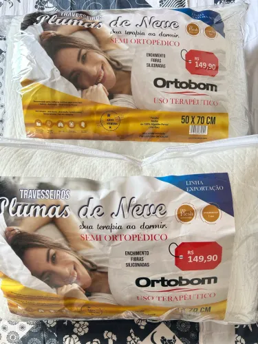 Kit travesseiro Ortobom novo terapêutico semi ortopédico