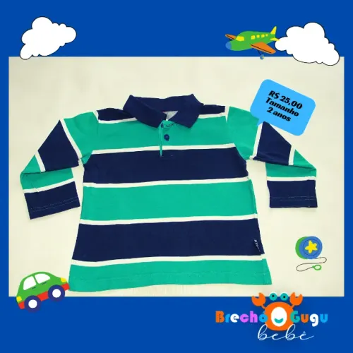 Camisa manga longa Kily, em bom estado! Tamanho: 2 anos
