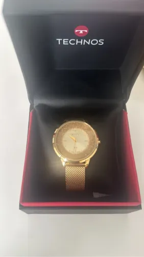 Relógio Technos cristal dourado 