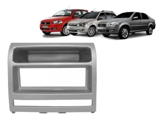 Moldura Fiat Palio / Siena / Strada / Idea 1 Din Prata
