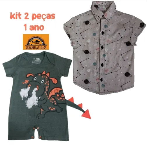 Camisa social + macacão menino 1 ano
