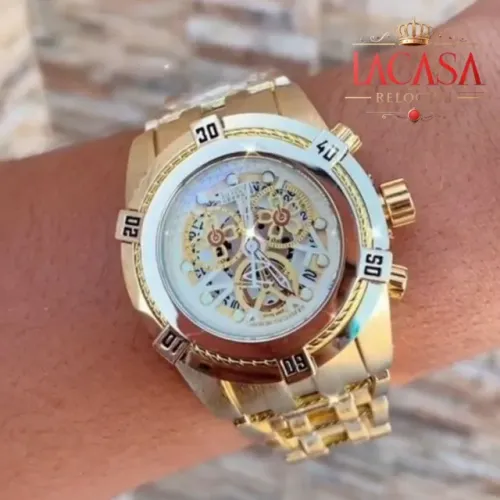 MEGA PROMOÇÃO - Relógio Feminino BOLT ZEUS - Modelo Dourado - ENVIO IMEDIATO