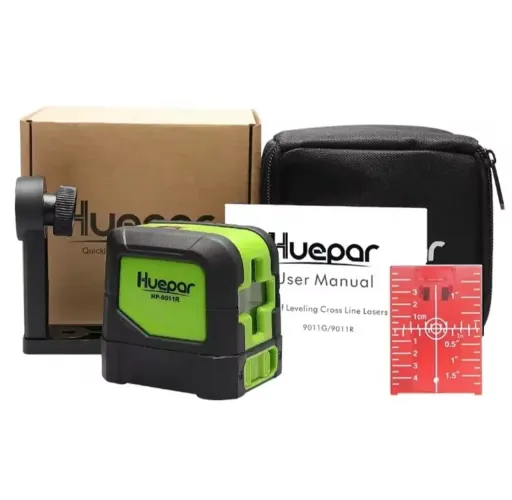 Huepar-Nível Laser de Auto Nivelamento Vermelho Linha Cruzada Horizontal e Vertical