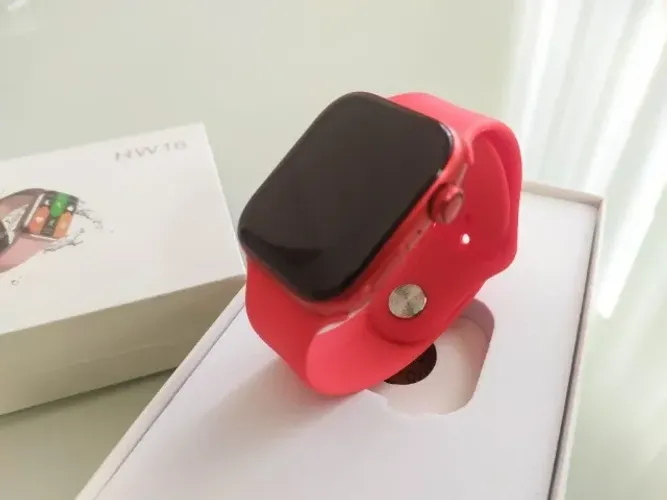 Relógio Smart Hw16 Vermelho Português + Ligação