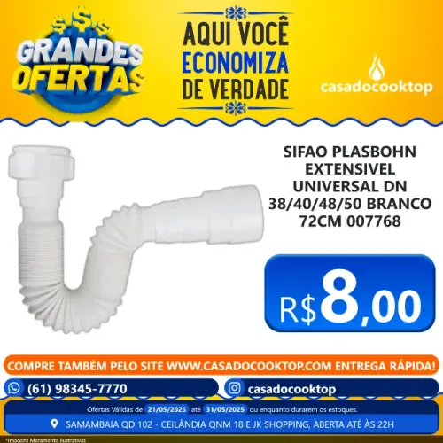 Sifao Plasbohn Extensivel Universal Dn38/40/48/50 Branco 72cm 007768