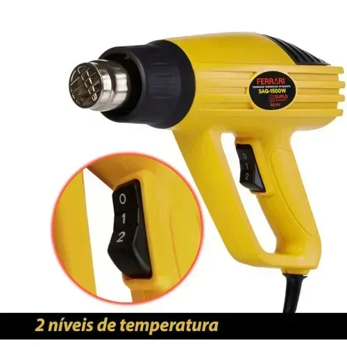 Soprador térmico 1500W 300 a 500 °C 2 estágios - SAQ - 1500w 127 e 220V