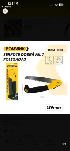 Serrote Dobrável 7 Polegadas Bomvink Bom-1533