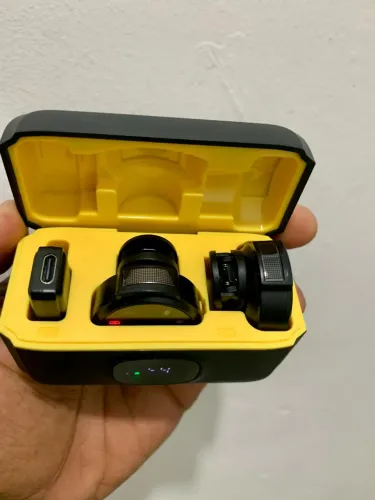 Microfone Lapela J6 Imã Sem Fio Duplo Duplo Anti Ruído