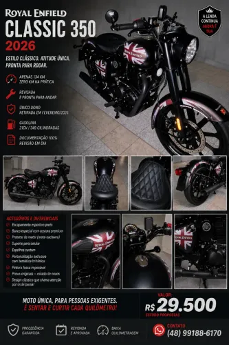 ROYAL ENFIELD CLASSIC 350 2026 - EXCLUSIVA | APENAS 134 KM