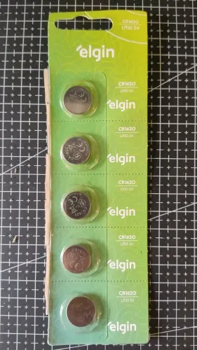 Bateria Elgin CR 1620 (01 cartela c/ 05 baterias) Lítio 3V