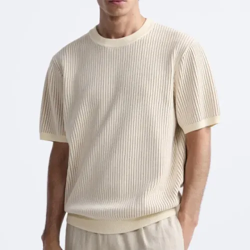 Zara Camiseta de Tricô Listrada