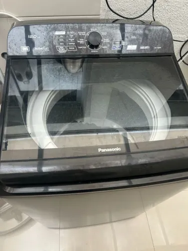 Lavadora panasonic 12kg active foam preta