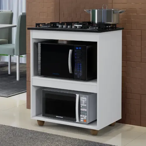 Balcão de Cozinha para Cooktop 4 Bocas Turim Ype/off White Kaiki