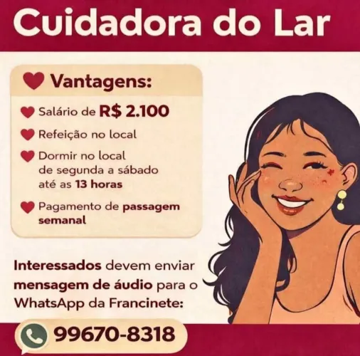 Cuidadora do lár e de pessoa cadeirante 