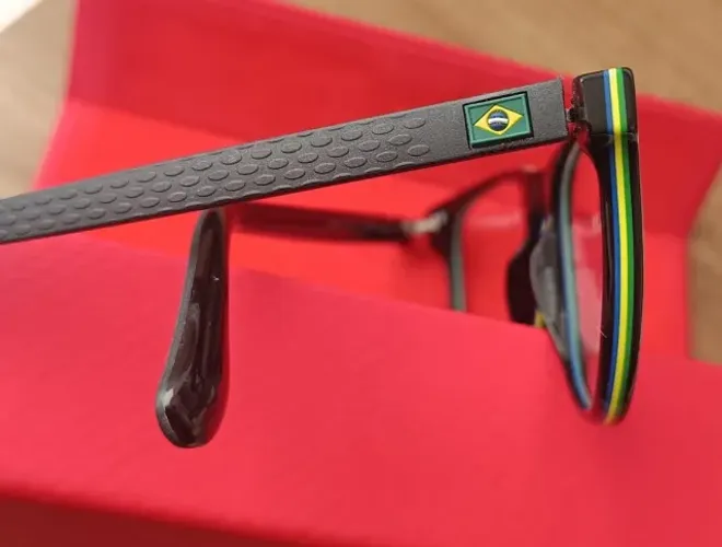 Armação de Óculos Havaianas Macae/V - 52 - Preto (Verde, Amarelo e Azul)