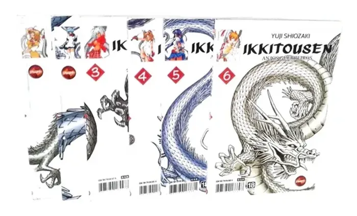 Mangás usados Ikkitousen 01 ao 06 em ótimo estado!