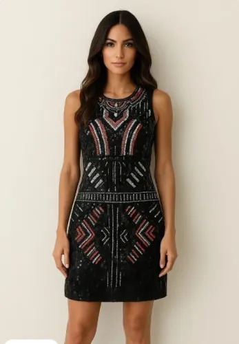 VESTIDO LUXO BORDADO A MÃO