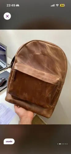 MOCHILA COURO BOVINO SAINT STUDIO ÓTIMA QUALIDADE