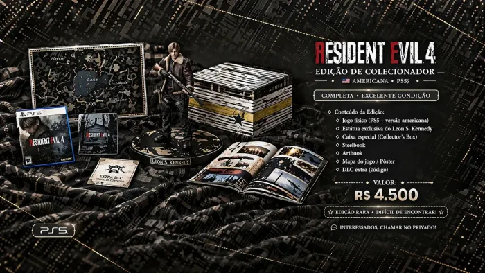 Resident evil 4 remake edição de colecionador PS5 RARO!!!!FRETE GRÁTIS!!!!