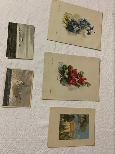 Postais e cardápio menu navio Augustus 1953 antiguidade colecionador