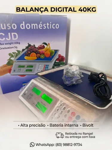 BALANÇA DIGITAL DE BALCÃO 40KG - Retirada Rangel - Entrega em João Pessoa e região