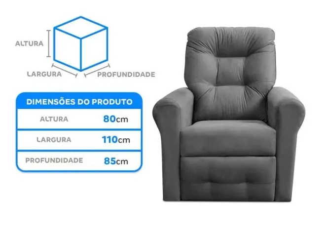 Poltrona Reclinável Moderno 3 Posições Matrix Caravelli