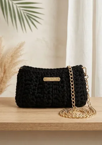 Bolsa de crochê de ombro