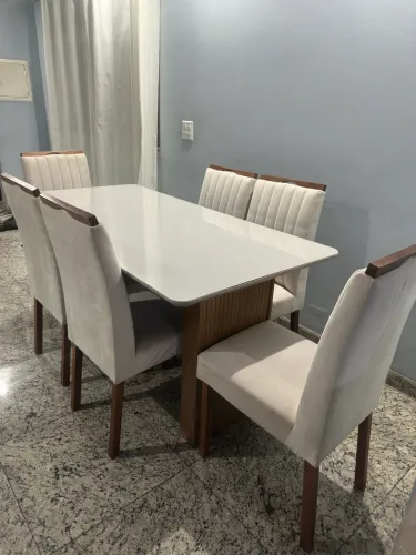 MESA 6 LUGARES VIDRO