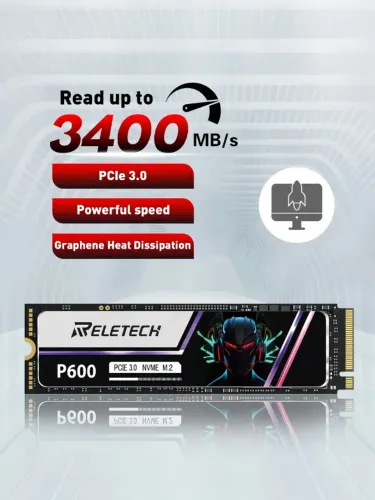Ssd 1tb M.2 Nvme Pcie 3.0 Gen3x4 Reletech P600 Cor Preto