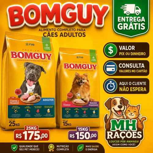 Ração bomguy entrega grátis 