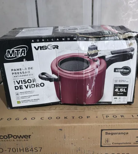 Panela de pressão com tampa de vidro