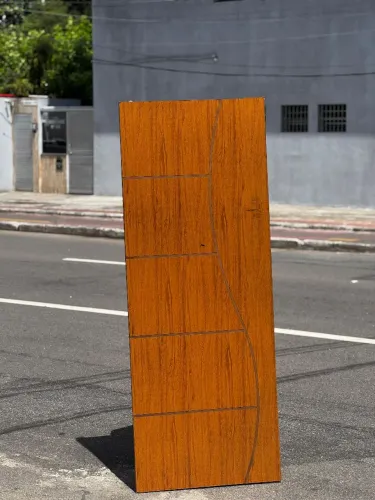 Porta frisada encerada 60cm, 70cm ou 80cm - queima de estoque!