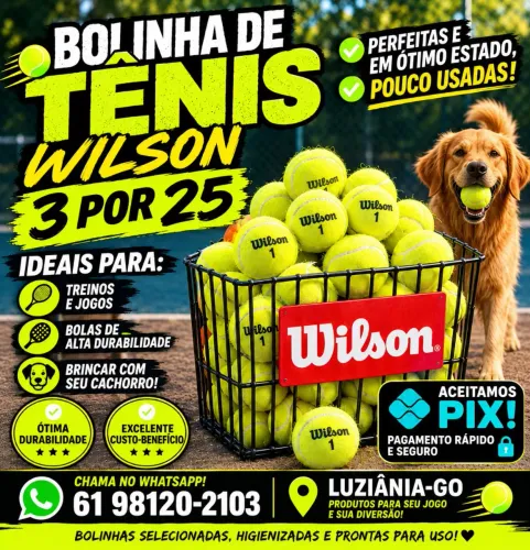 Bolinhas de tênis MARCA WILSON 3 POR 25 REAIS