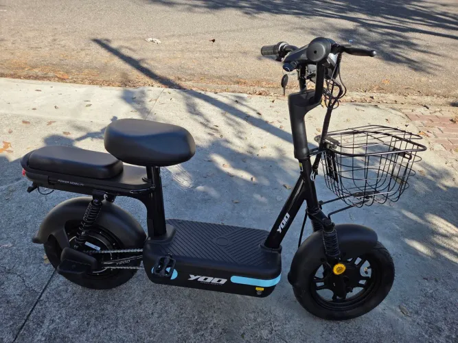 Motocicleta eletrica yoo mobility y200 350w farol de led